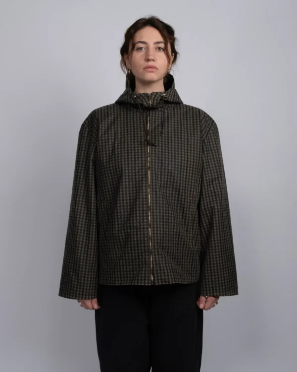 Waxed Checkered Jacket - Image 4